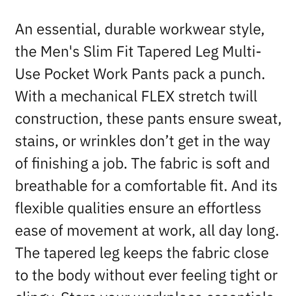 Dickies Flex Twill Work Pants Mens 38x30 - Picture 6 of 7